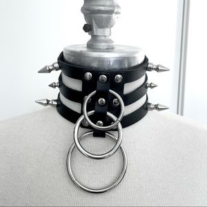Dolls Kill spiked three ring choker